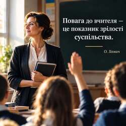 Повага до вчителя – це показник зрілості суспільства